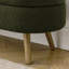 Banc de rangement avec repose-pieds vert ovale avec pieds en bois d'hévéa
