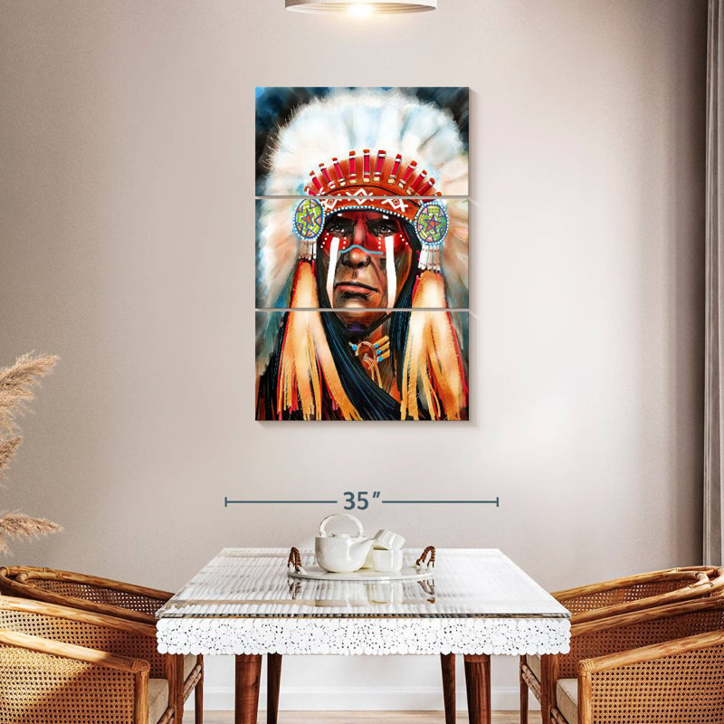 Lelar Native Indian Chief, 32" H x 20" W