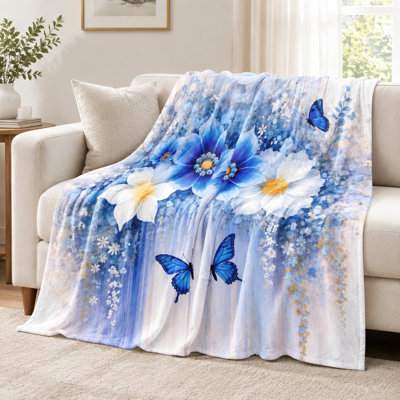 Jeté en flanelle Floral