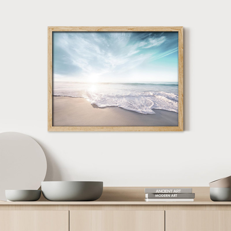 «Colorful Sunlight Ocean Wave Beach Shore Landscape Nautical Marine Life» sur, H 11 po x l 14 po, Naturel