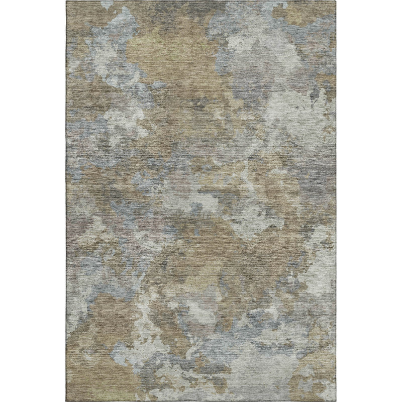 Premium Machine Washable Pinkston Abstract Rug, Rectangle 3' x 5'