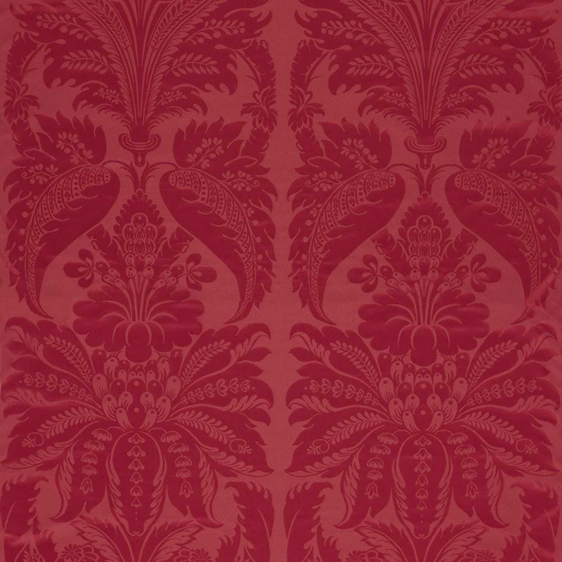 Suffolk Clandon Damask Fabric, Cinnabar