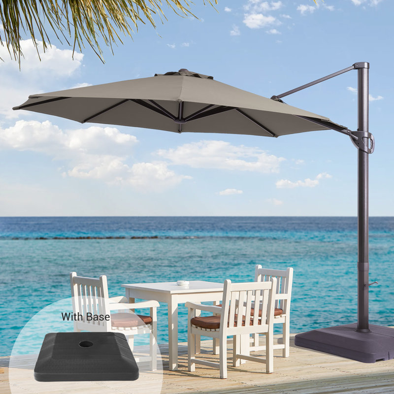 Parasol en porte-à-faux octogonal 11 'Erwina, Gris