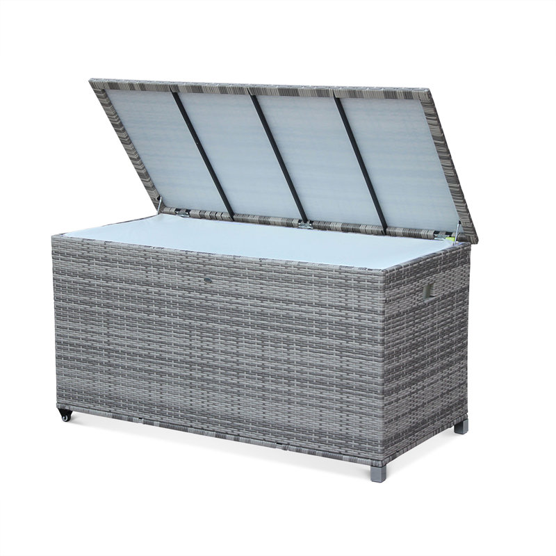 WFX Utility 162cm W 788L Wicker Deck Box, Light Grey