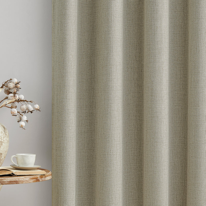 Leming 100% Polyester Burlap Blackout Curtains for Bedroom Grommets Curtains 2 Panels Set, Cappuccino, 52" W x 72" L