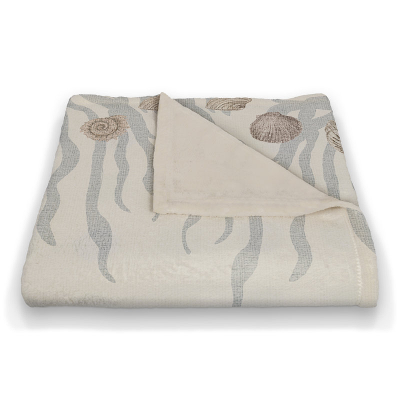 Hand Woven Throw Blanket, Blush/Blue/White