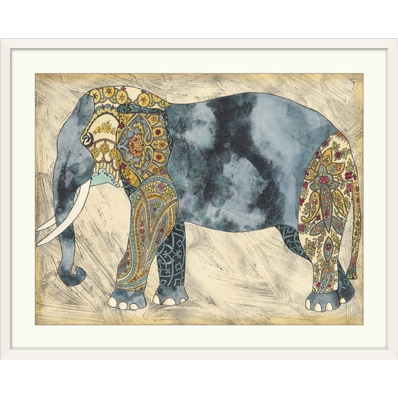 «Royal Elephant», reproduction, H 20 po x l 24 po x P 1 po, Cadre blanc