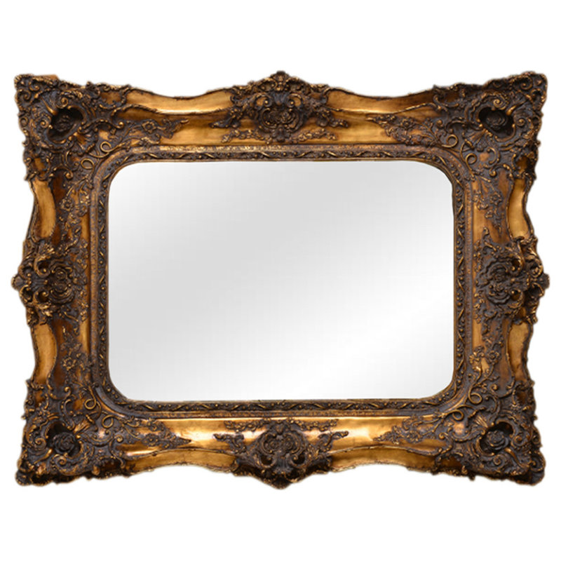 Dayla Solid Wood Mirror, Gold, 90" H x 54" W x 4" D
