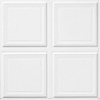 Ledges Flush Tegular 15/16 2 ft. x 2 ft. Drop-In Mineral Fiber Acoustic Ceiling Tile in White, Set of 12