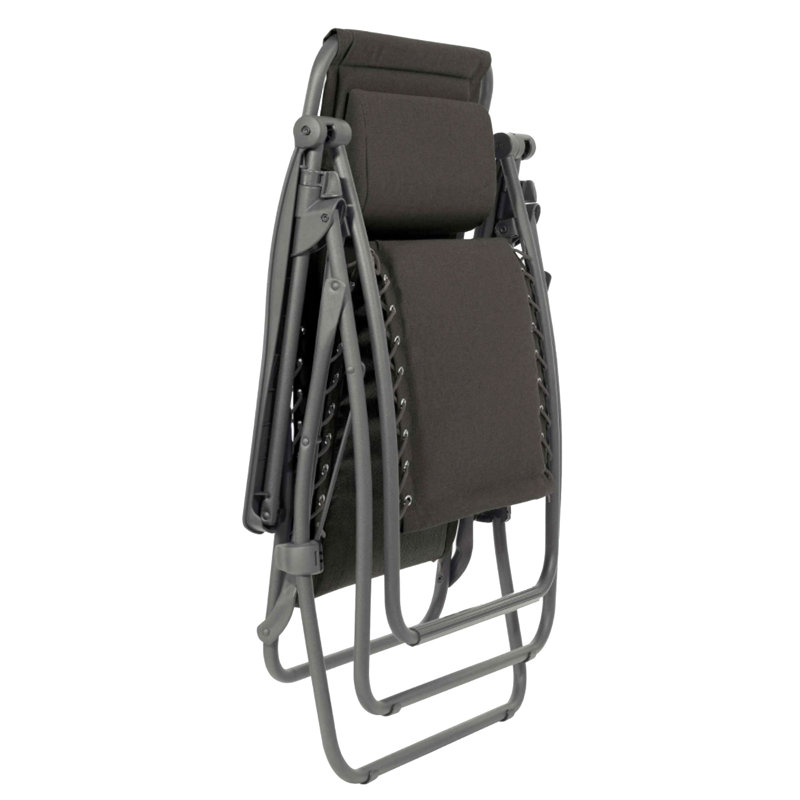 Lafuma Mobilier RSXA Clip Zero Gravity Chair - Sunbrella Padded Outdoor Folding Patio Recliner, Slate Gray