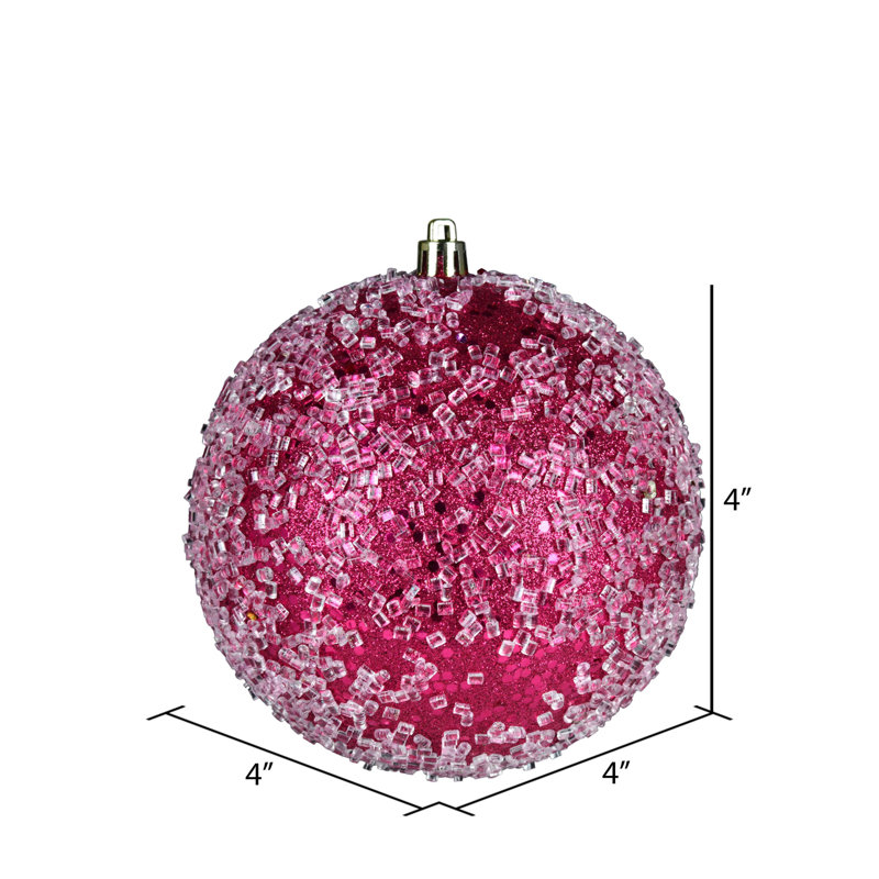Ornement boule scintillante, H 12 po x l 12 po x P 12 po, Fuchsia, 1