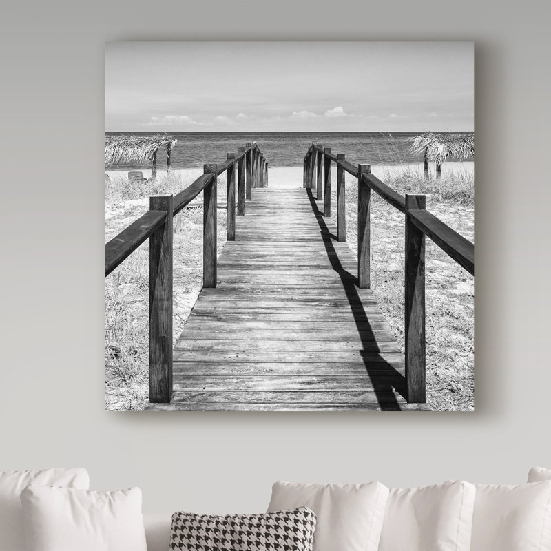 « boardwalk on the beach iii », reproduction de photo sur toile tendue, H 35 po x l 35 po
