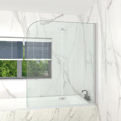 Mahler 46.1mm - 92.2mm W x 140mm H Hinged Semi-Frameless Tub Door with Clear Glass
