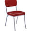 Chaises d'appoint rembourrées rouges (2) - Structure en métal garni, siège en mousse, salle à manger de 2 chaises rembourrées à dossier ouvert