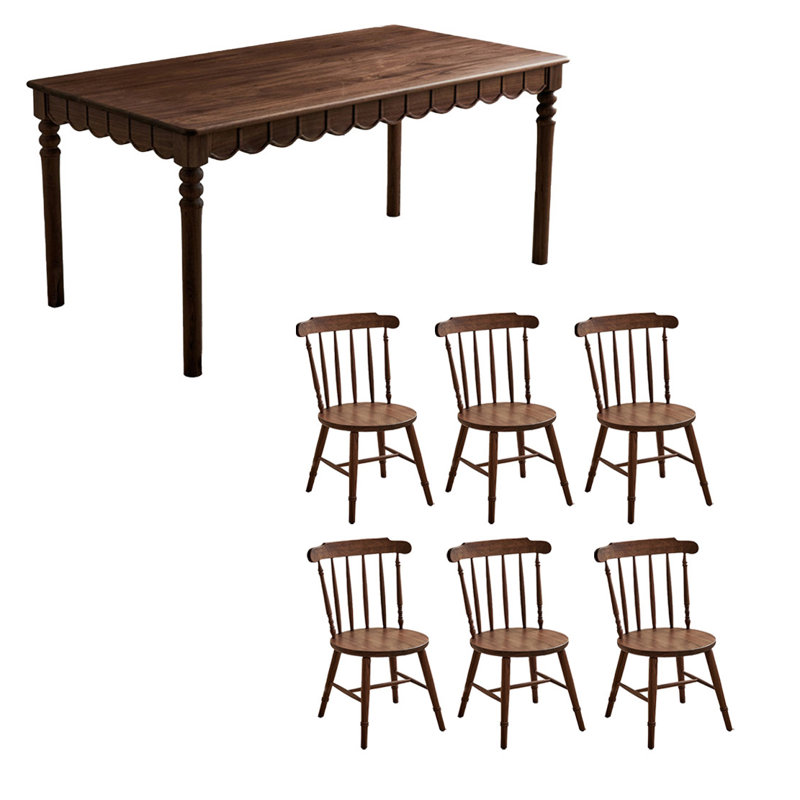 Ensemble de table durable en bois massif, 7
