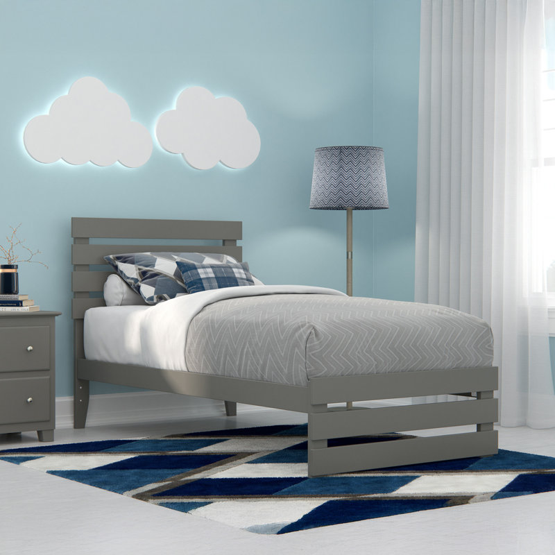 Jaqson Slat Bed, Gray, Twin
