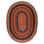 RugsOnNet Rainbow Color Antique American Folk Art Braided Oval Area Rug Carpet