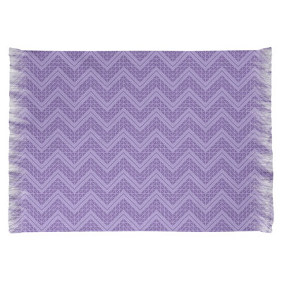 Tapis de bordure mauve à chevrons à main inversé