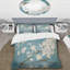 Blue Cherry Blossoms II - Ensemble de housse de couette Cabin & Lodge - Microfibre de polyester-38758080