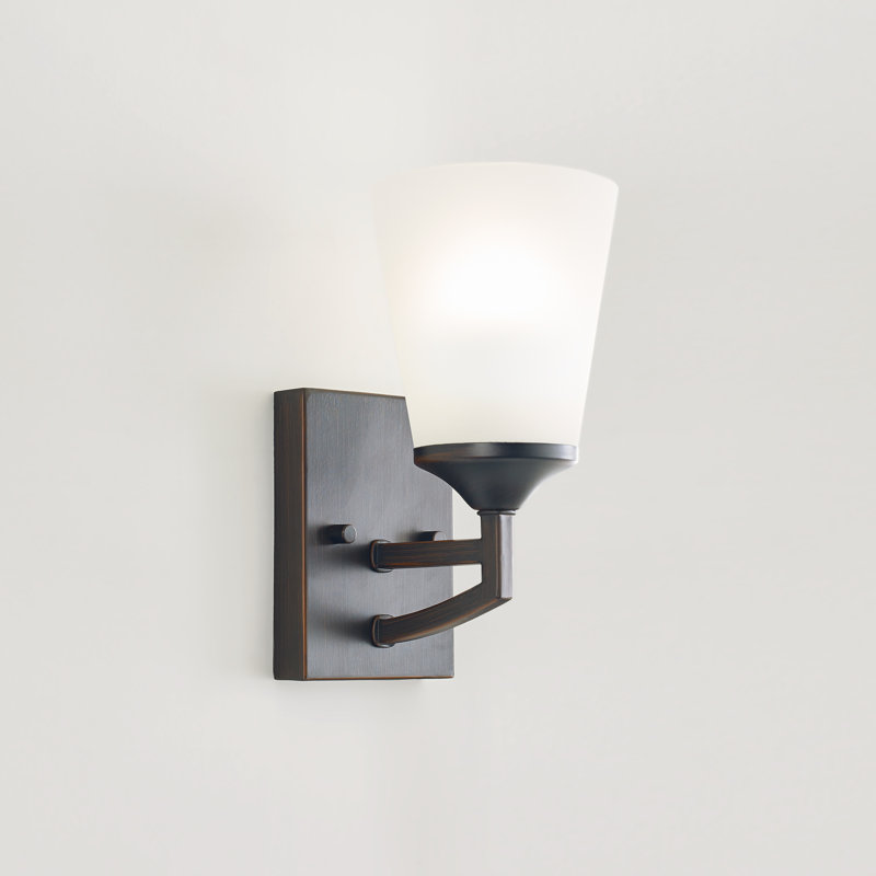 Hanford One Light Wall / Bath Sconce from Generation Lighting , Burnt Sienna, Satin etched