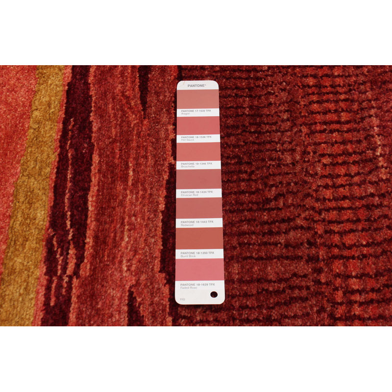 Perkowski One-of-a-Kind 5'8" X 8'5" New Age Wool Area Rug in Dark Red