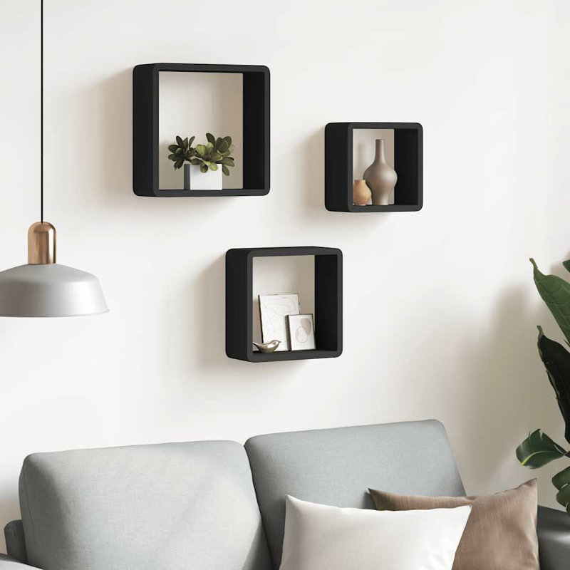 wall cube shelves Floating Cube Shelves Display Shelves for Book DVD, Gray, 11'' H x 11'' W x 11'' D