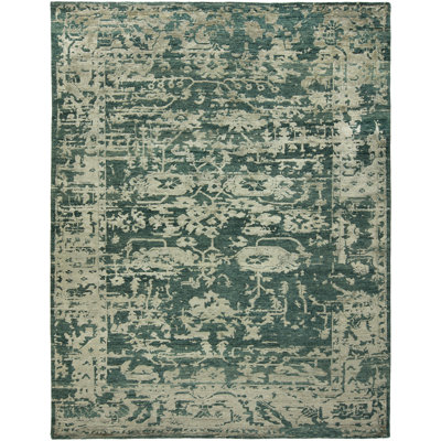 Hand Knotted Area Rug in Blue