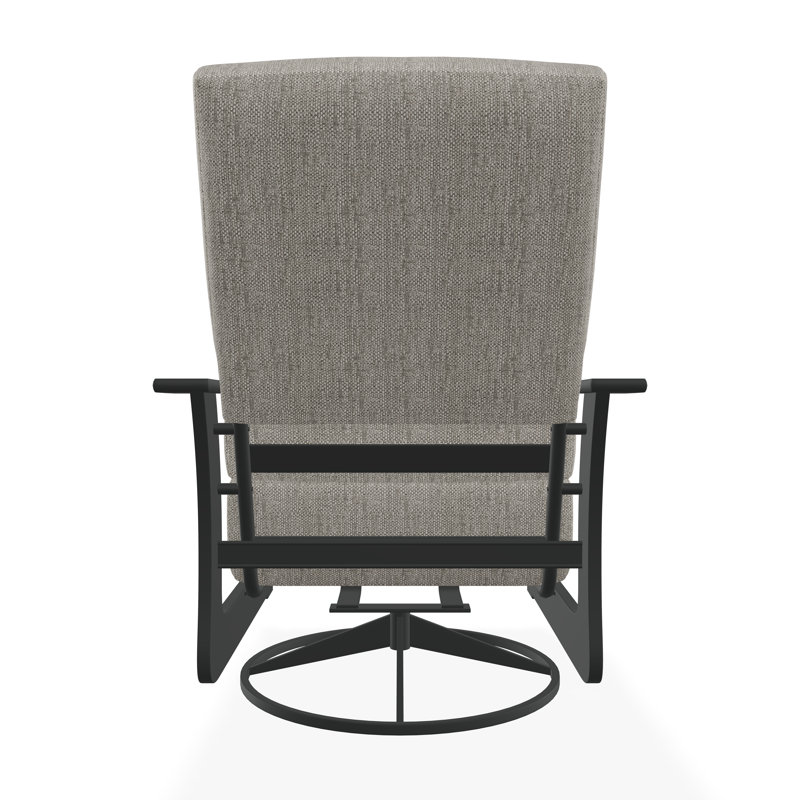 St. Catherine Marine Grade Polymer Deep Seating Cushion Swivel Rocker, Graphite, Thatch Ash