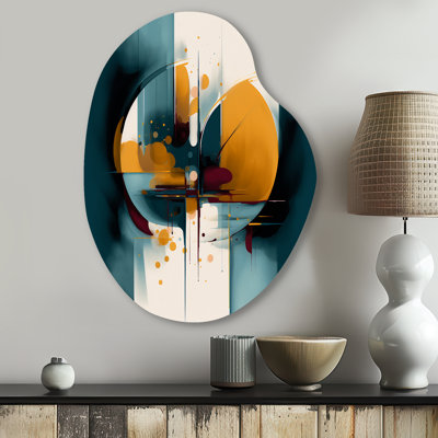 Cleota - Geometric Asymmetrical Metal Wall Decor, Modern Unique Shape Metal Art Print
