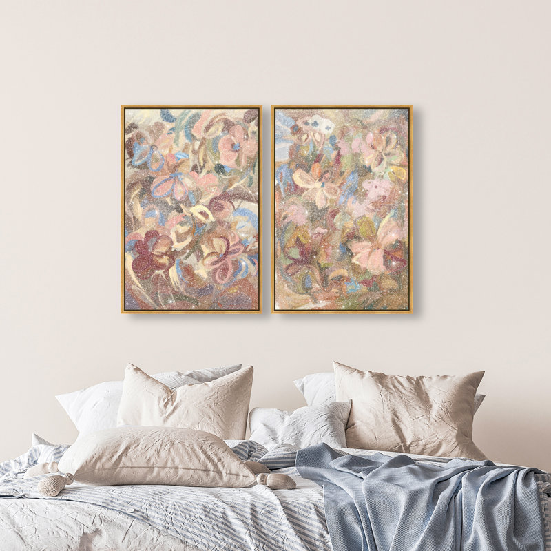 Moving Eden Set Set by Oliver Gal, 62"H x 42"W, Gold Floater Frame