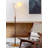 Medieval-style metal and fabric wooden floor lamp