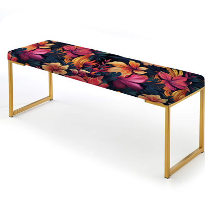 Tropic Sunset Tropical Pattern - Tropical Upholstered Gold Bench