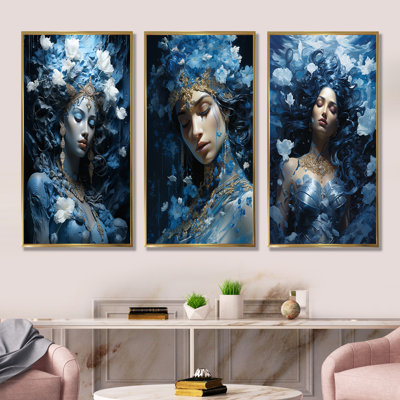 «Hindu Woman Atman Spirit Abyss - Hindouisme», ensemble de 4 reproductions d'art mural