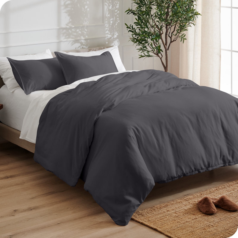 Ensemble de housse de couette en microfibre moderne et contemporain, Housse de couette double + 2 taies décoratives st