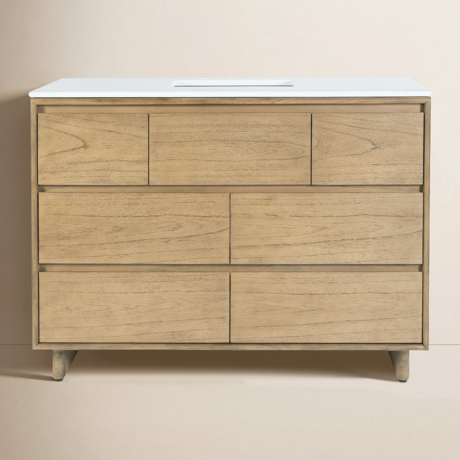 Soleil Pine Single Bathroom Vanity, Natural, 48"