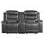 Causeuse inclinable 2 pièces avec canapé central et console moderne, ports USB-181712637