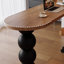 Bureau d'écriture brun en bois massif demi-cercle-118614629