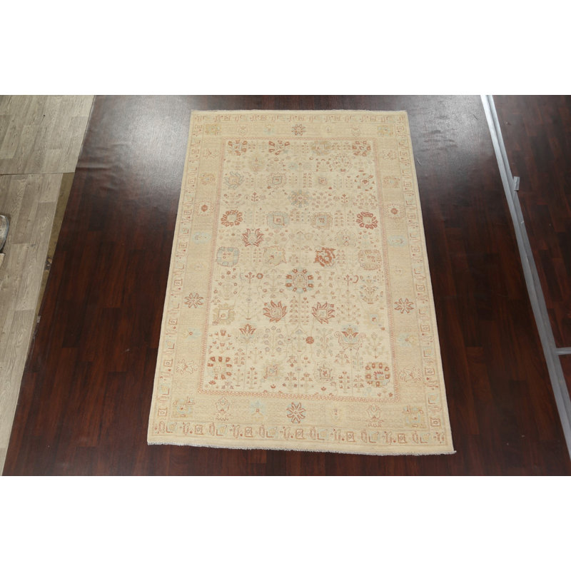Peshawar Chobi One-of-a-Kind 6'6" x 9'10" Rectangle Wool Area Rug in Beige