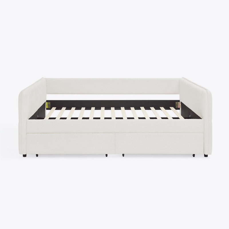 Lit de jour: canapé-lit capitonné, Beige, Grand