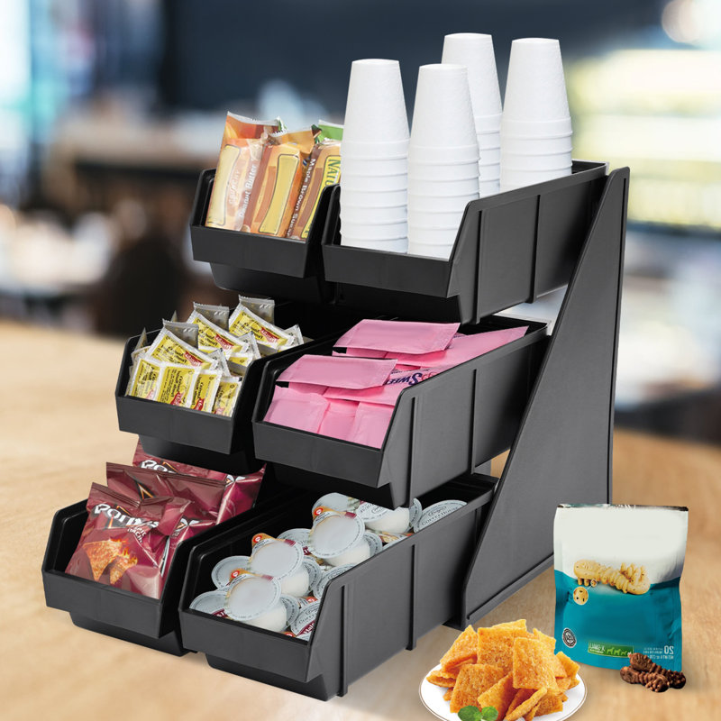 Rangement à condiments à 6 compartiments et accessoires
