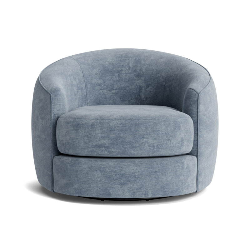 Giselle Full Swivel Chair, Vintage Chenille - Smoky Blue