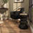 Belana Black Metal Geometric Art Deco Inspired Side End Accent Table, 14" x 14" x 18"-244521109-244521108