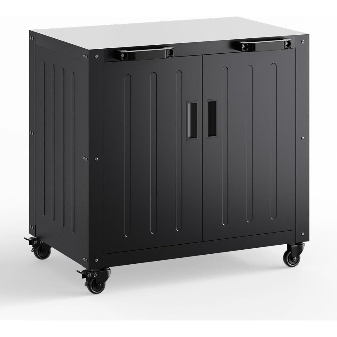 Grill Table, Outdoor Grill Cart Bar Cart with Storage Cabinet for Grilling Accessories, Outdoor Cooking Table, Made Entirely of Stainless Steel, for K
