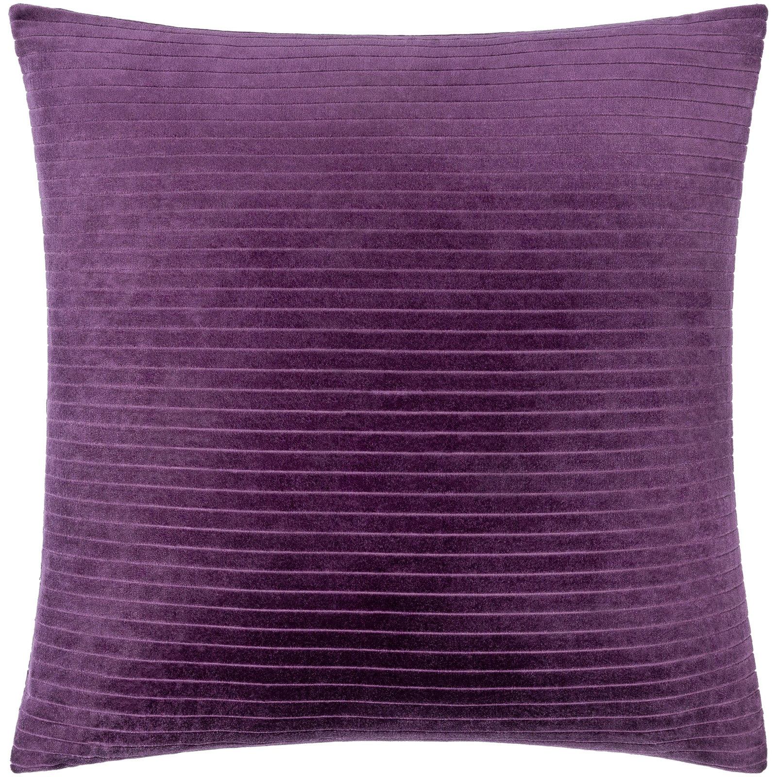 Cotton Throw Pillow, Plum, Down, 18" x 18"