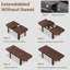 Table de salle à manger extensible pour 6-10, tables de cuisine de ferme avec cadre en bois robuste-457631099