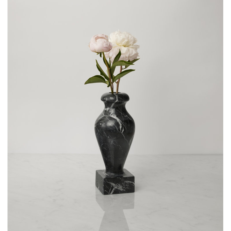 Vara Marble Table Vase, Black