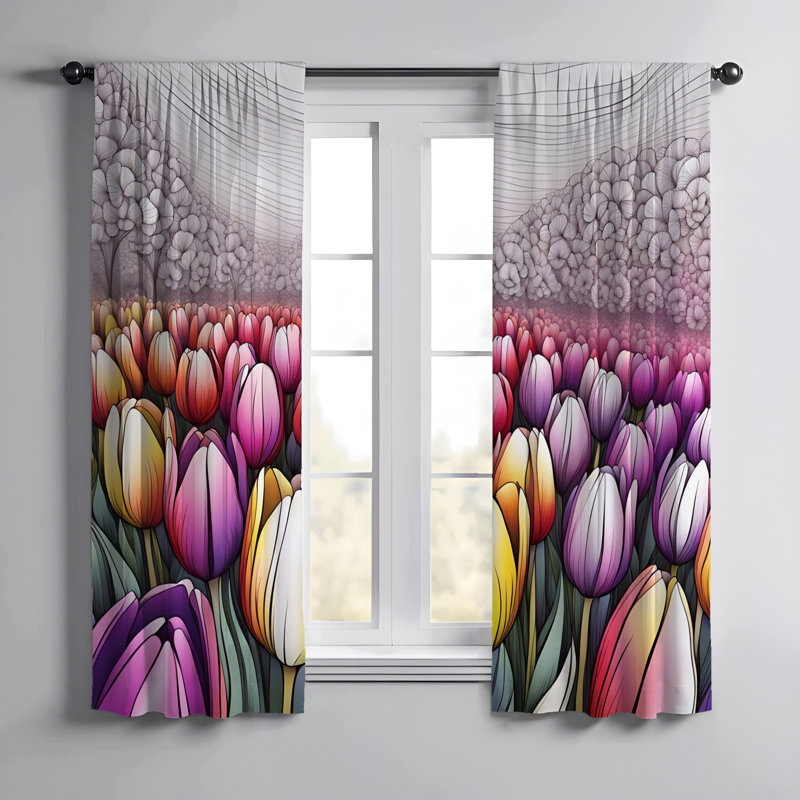 Paire de rideaux semi-transparents Elfar, L 40 po x L 61 po