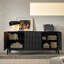 Console de style chinois en bois massif noir-428387011