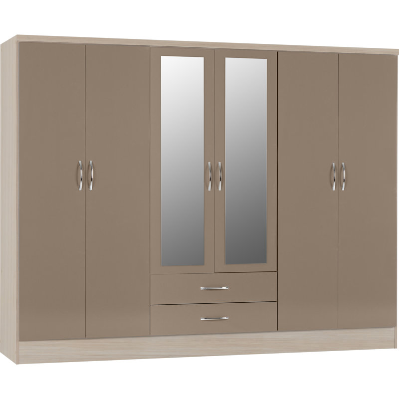Cascio 6 Door Wardrobe, Brown