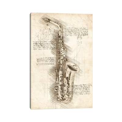 Saxophone by Cornel Vlad - Wrapped Canvas Print